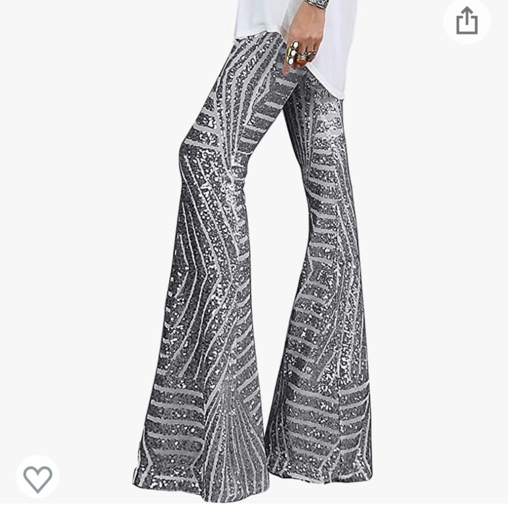 High Waisted Sequin Bell Bottoms | Amazon | Blencot